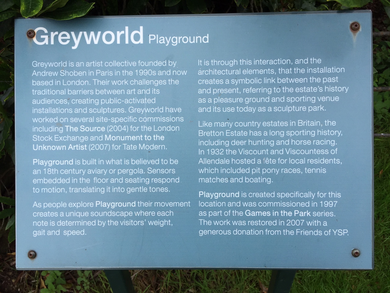 Playground sign